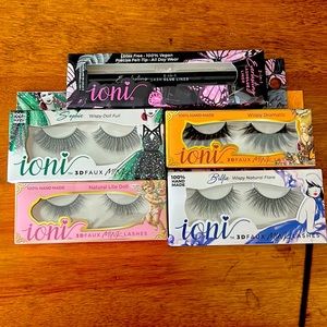 4 different types of faux Eyelashes. From natural to dramatic